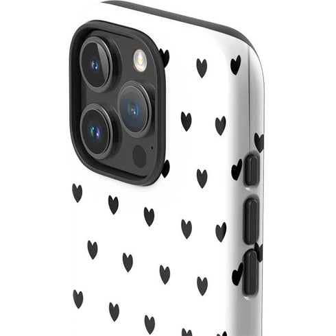 White and Black Hearts iPhone 16 Pro Max Impact Case