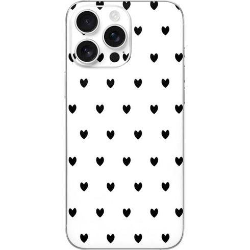 White and Black Hearts iPhone 16 Pro Max Skin