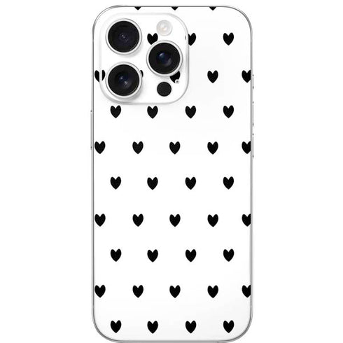 White and Black Hearts iPhone 16 Pro Skin