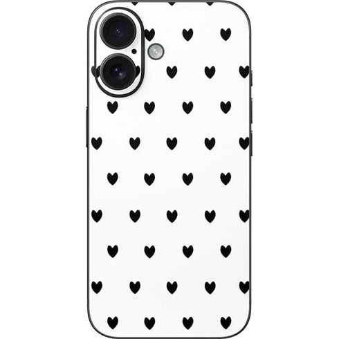 White and Black Hearts iPhone 16 Skin