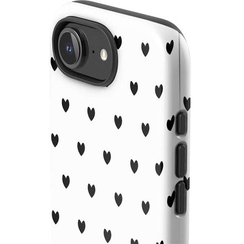 White and Black Hearts iPhone 16e Impact Case