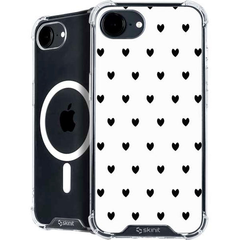 White and Black Hearts iPhone 16e MagSafe Case