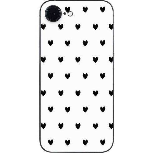 White and Black Hearts iPhone 16e Skin
