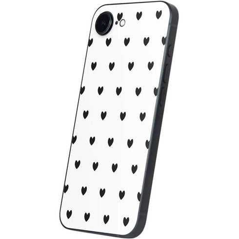 White and Black Hearts iPhone 16e Skin