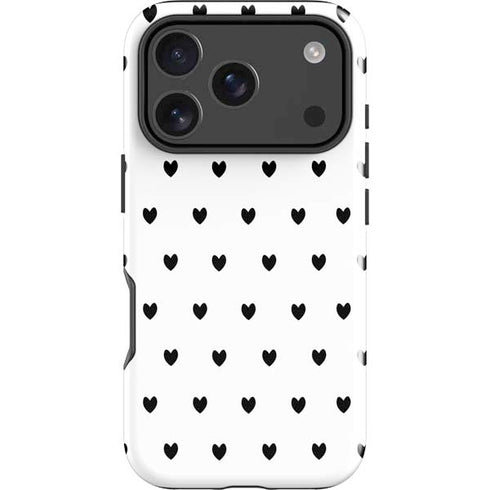 White and Black Hearts iPhone 18 Pro Impact Case