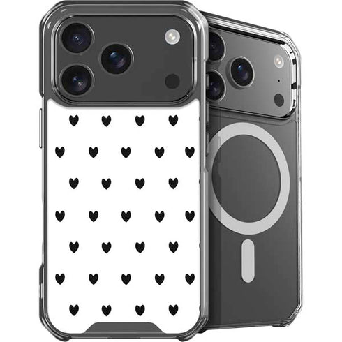 White and Black Hearts iPhone 18 Pro MagSafe Case
