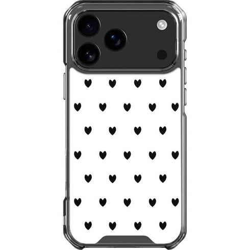 White and Black Hearts iPhone 18 Pro Max Clear Case