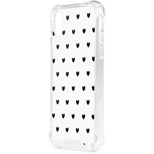 White and Black Hearts iPhone XS Clear Case