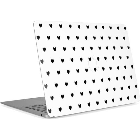 White and Black Hearts Apple MacBook Air Skin