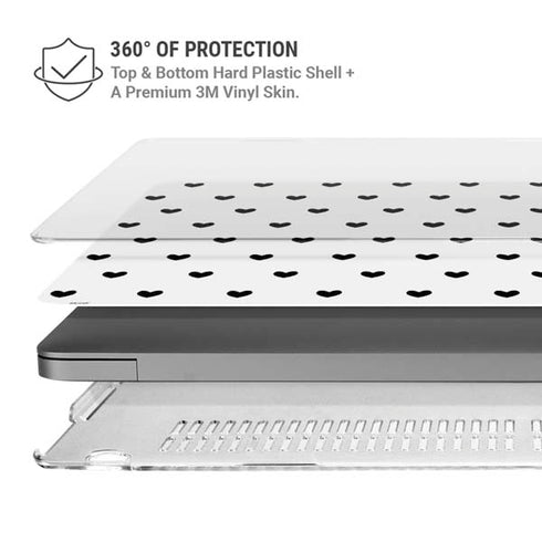 White and Black Hearts MacBook Pro 14in (2021-24) Case plus Skin
