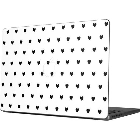 White and Black Hearts Apple MacBook Pro 14-inch Skin