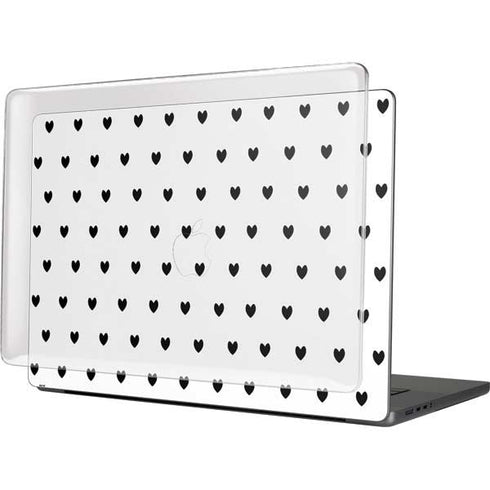 White and Black Hearts MacBook Cases