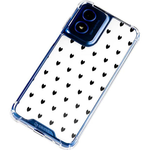 White and Black Hearts Moto G 5G (2024) Clear Case