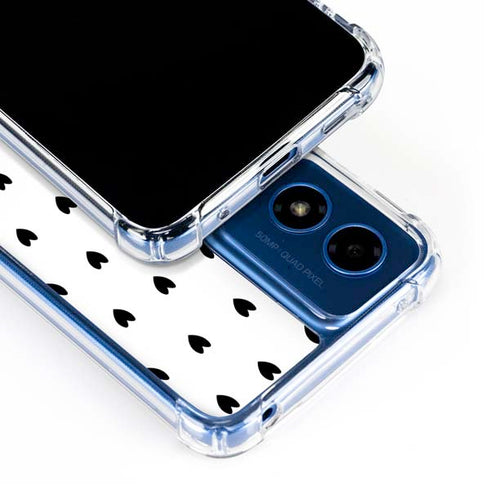 White and Black Hearts Moto G 5G (2024) Clear Case