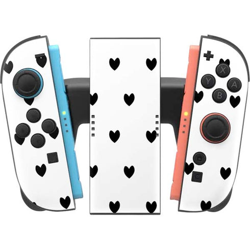 White and Black Hearts Nintendo Switch 2 (2025) Joy-Con Controller Skin