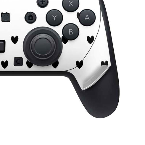 White and Black Hearts Nintendo Switch 2 (2025) Pro Controller Skin