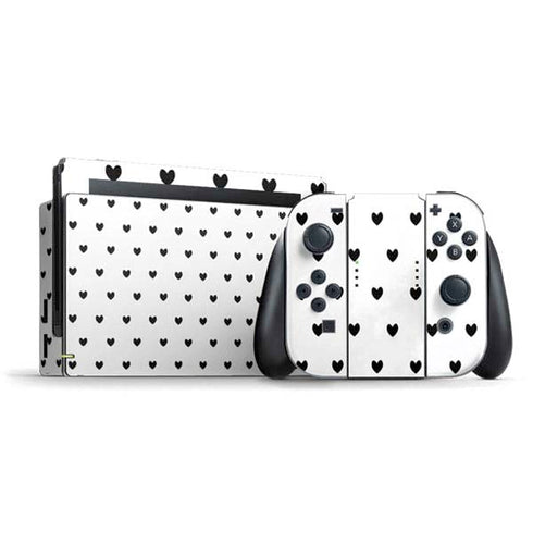 White and Black Hearts Nintendo Skins