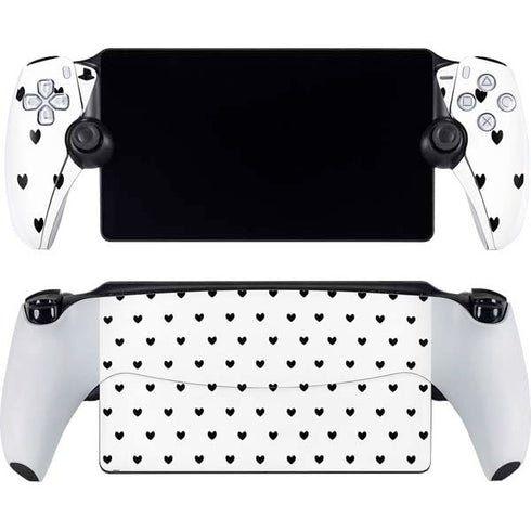 White and Black Hearts PlayStation Portal Remote Player Skin