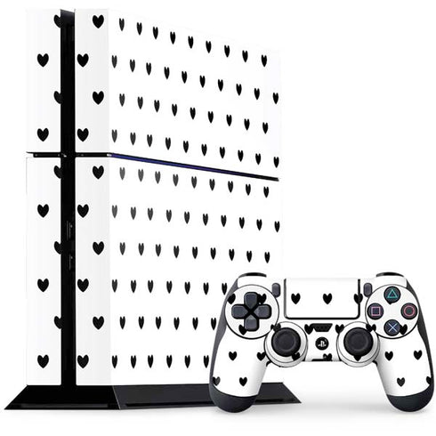White and Black Hearts PlayStation PS4 Skins