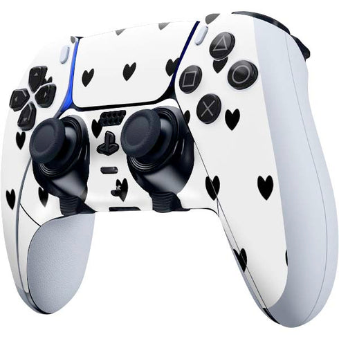 White and Black Hearts PS5 DualSense Edge Pro Controller Skin