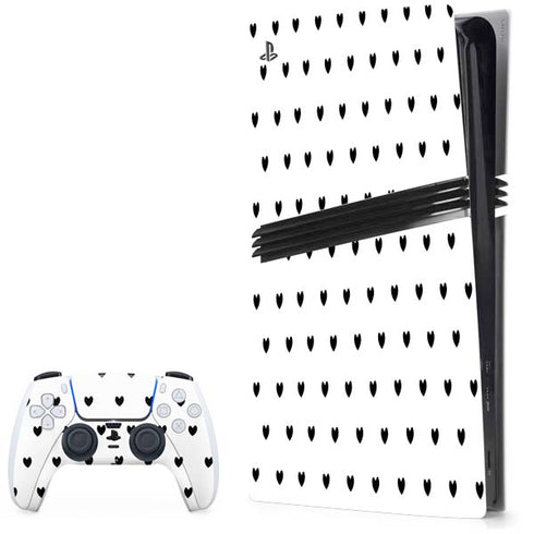 White and Black Hearts PS5 Pro Bundle Skin