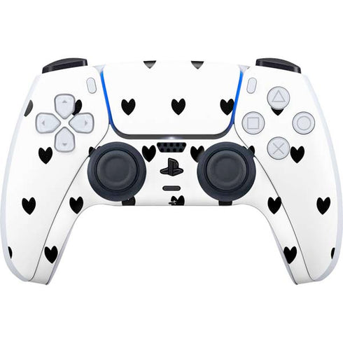 White and Black Hearts PlayStation PS5 Skins