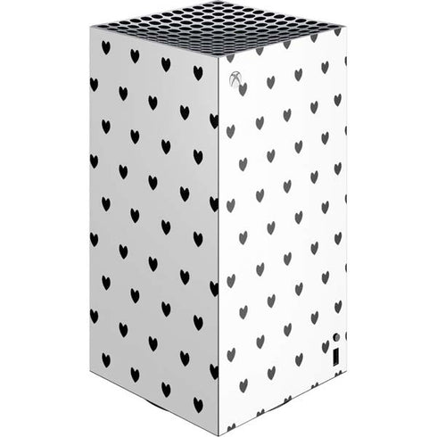 White and Black Hearts XBox Series X Digital Edition Console Skin