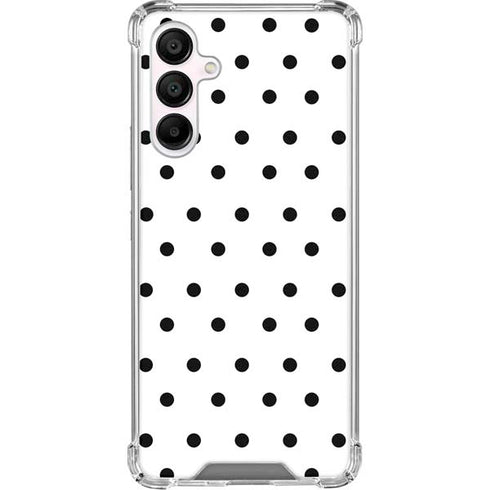 White and Black Polka Dots Galaxy A16 5G Clear Case