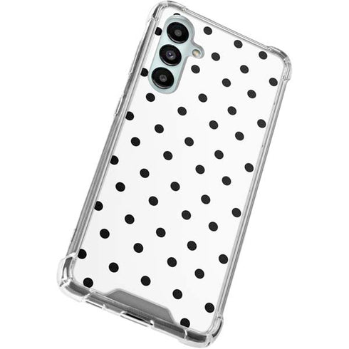 White and Black Polka Dots Galaxy A16 5G Clear Case