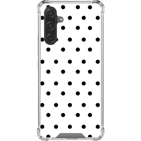 White and Black Polka Dots Galaxy A17 Clear Case