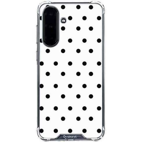 White and Black Polka Dots Galaxy A36 5G Clear Case
