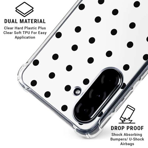 White and Black Polka Dots Galaxy A36 5G Clear Case