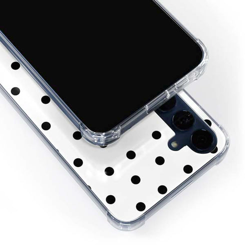 White and Black Polka Dots Galaxy A55 5G Clear Case