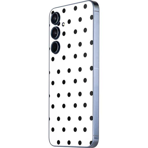 White and Black Polka Dots Galaxy A55 5G Skin