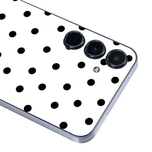White and Black Polka Dots Galaxy A55 5G Skin