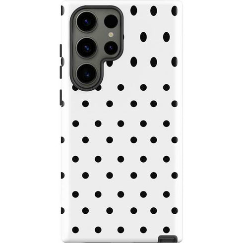 White and Black Polka Dots Galaxy S23 Ultra Pro Case