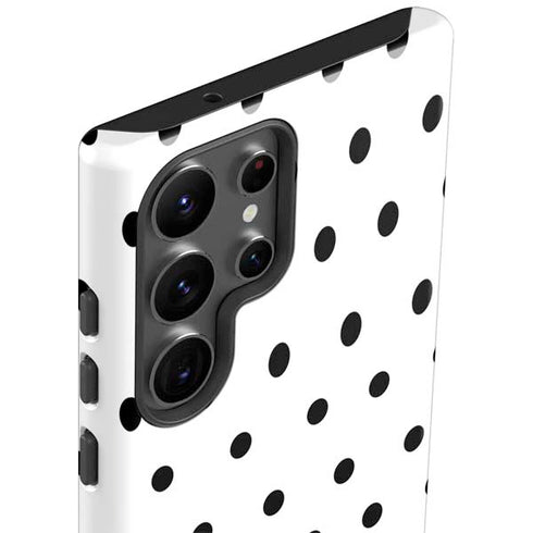 White and Black Polka Dots Galaxy S23 Ultra Pro Case