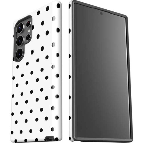 White and Black Polka Dots Galaxy S23 Ultra Pro Case