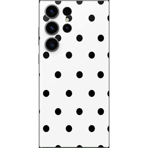 White and Black Polka Dots Galaxy Skins