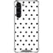 White and Black Polka Dots Galaxy S24 FE Clear Case