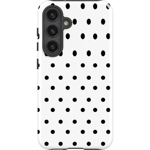 White and Black Polka Dots Galaxy S25 Plus Impact Case