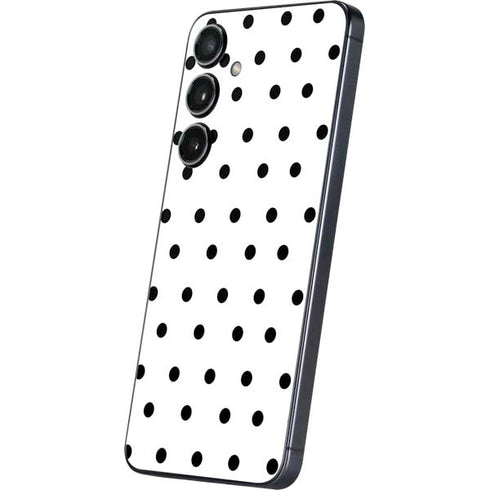 White and Black Polka Dots Galaxy S25 Plus Skin