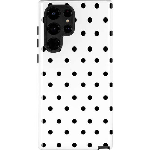 White and Black Polka Dots Galaxy S25 Ultra Impact Case