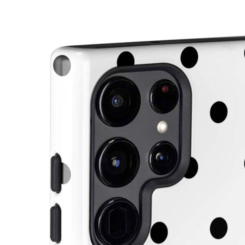 White and Black Polka Dots Galaxy S25 Ultra Impact Case
