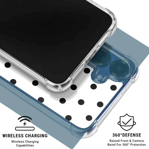 White and Black Polka Dots Galaxy S25 Plus Clear Case