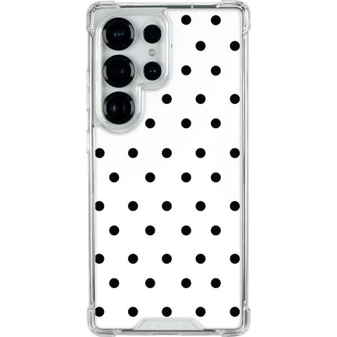 White and Black Polka Dots Galaxy S25 Ultra Clear Case
