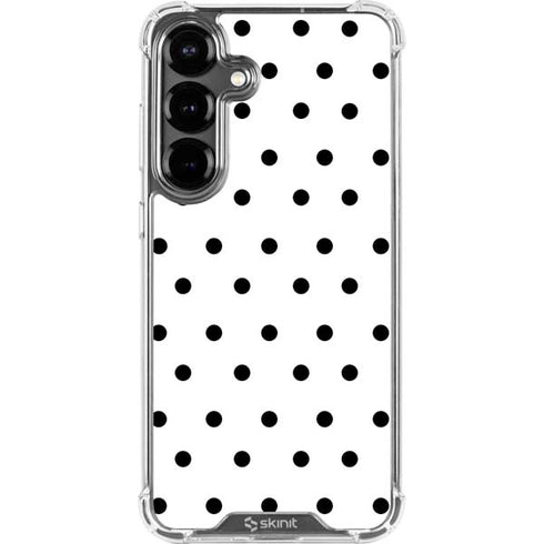 White and Black Polka Dots Galaxy S26 Clear Case