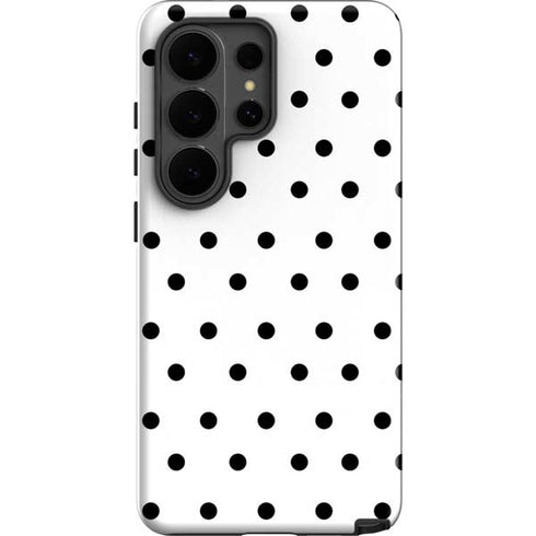 White and Black Polka Dots Galaxy S26 Ultra Impact Case