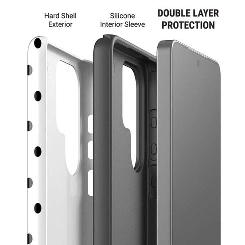 White and Black Polka Dots Galaxy S26 Ultra Impact Case