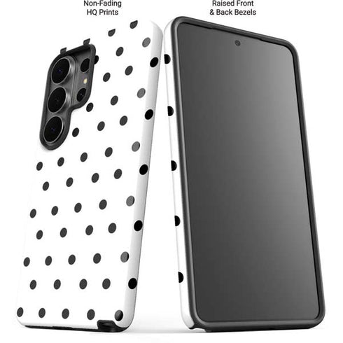 White and Black Polka Dots Galaxy S26 Ultra Impact Case
